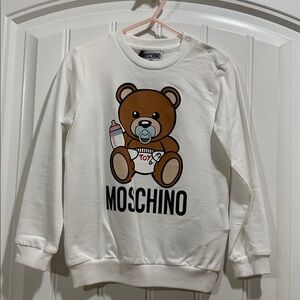 Moschino White Kids Teddy Bear Print Sweatshirt